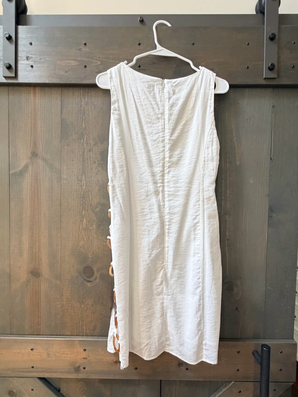 Lulu's White Mini Dress with Decorative Side Rings - Picture 5 of 7